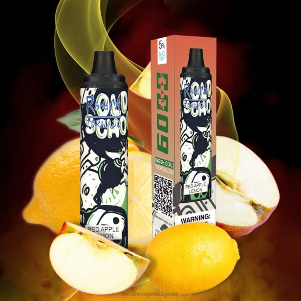 NJ6J279 - RandM tornado best flavour - RandM Tornado 6000 устройство за контрол на въздушния поток 1бр червена ябълка лимон