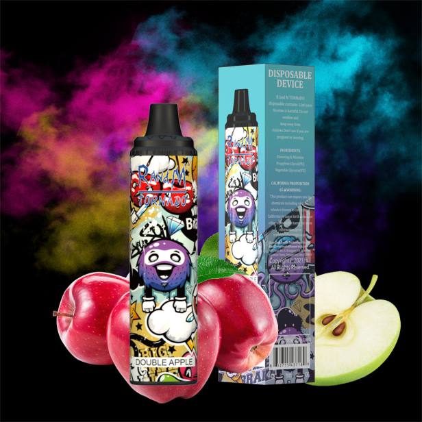 NJ6J298 - RandM vape store - RandM Tornado 6000 устройство за контрол на въздушния поток 1бр двойна ябълка