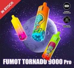 NJ6J206 - RandM vape София - Fumot RandM Tornado 9000 pro вейп устройство с батерия и ejuice дисплей версия 2 ягоди малини череши лед